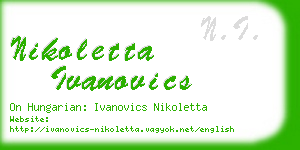 nikoletta ivanovics business card